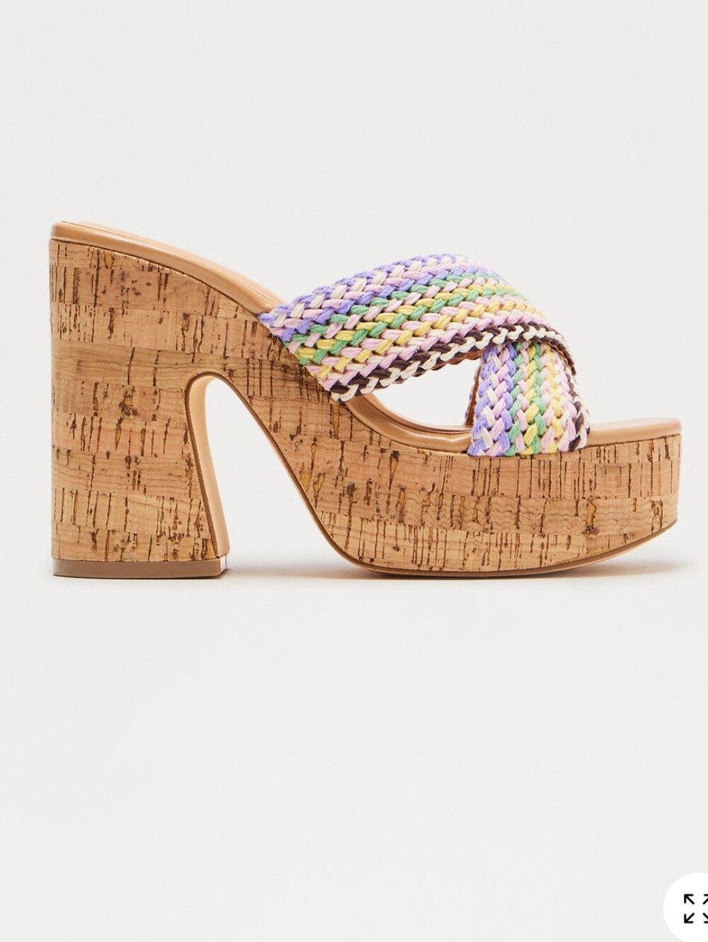NEW: Platform Cork Mules with Pastel Braided Straps